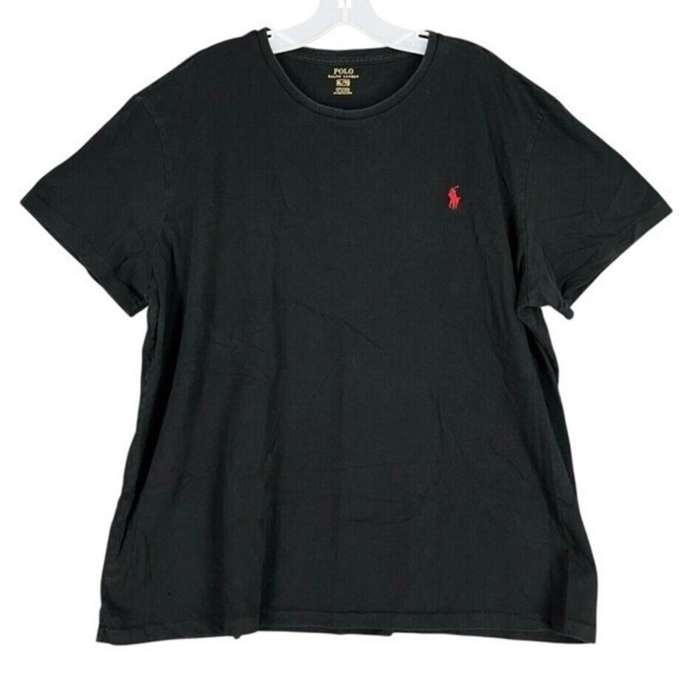 Polo Ralph Lauren T-Shirt Mens XL Black Red Pony Logo Short Sleeve Casual Tee